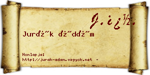 Jurák Ádám névjegykártya