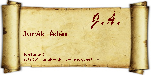 Jurák Ádám névjegykártya